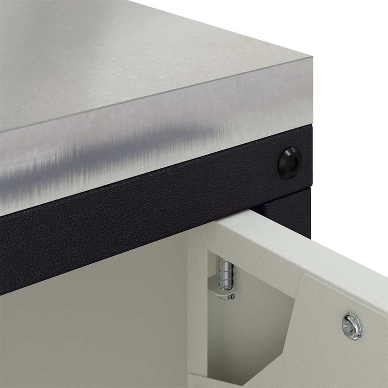 vidaXL Konyhai tárolószekrény fiókkal polcokkal tárolóval Fehér Acél