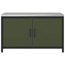 vidaXL Konyhai tárolószekrény polcokkal tárolóval Olívazöld Acél