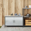vidaXL Konyhai Tárolás HATTEM Ezüst 90 x 50 x 53 cm Acél