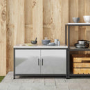 vidaXL Konyhai Tárolás HATTEM Ezüst 90 x 50 x 53 cm Acél