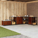 vidaXL Konyhai Tárolás polcokkal ajtóval Rozsdás 90 x 50 x 53 cm Acél