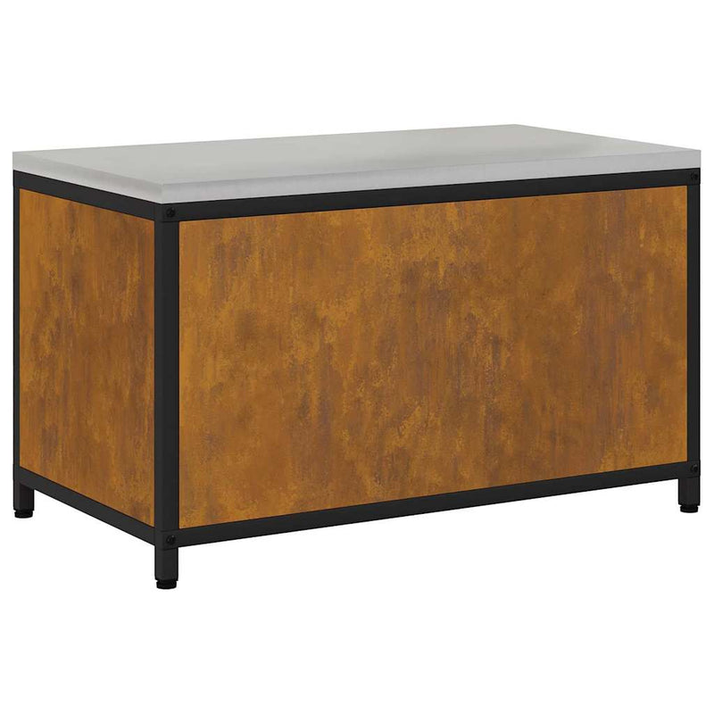 vidaXL Konyhai tárolószekrény polcokkal ajtóval Rozsdás Viharvert acél