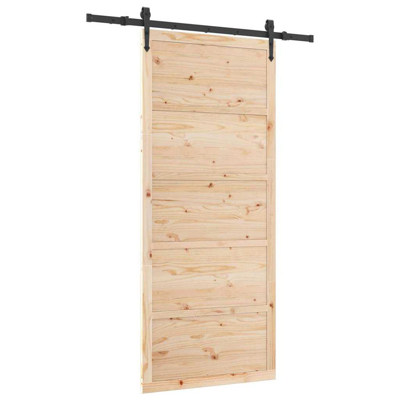 vidaXL Csúszó ajtó Barna 80 x 208 cm Tömör fenyőfa