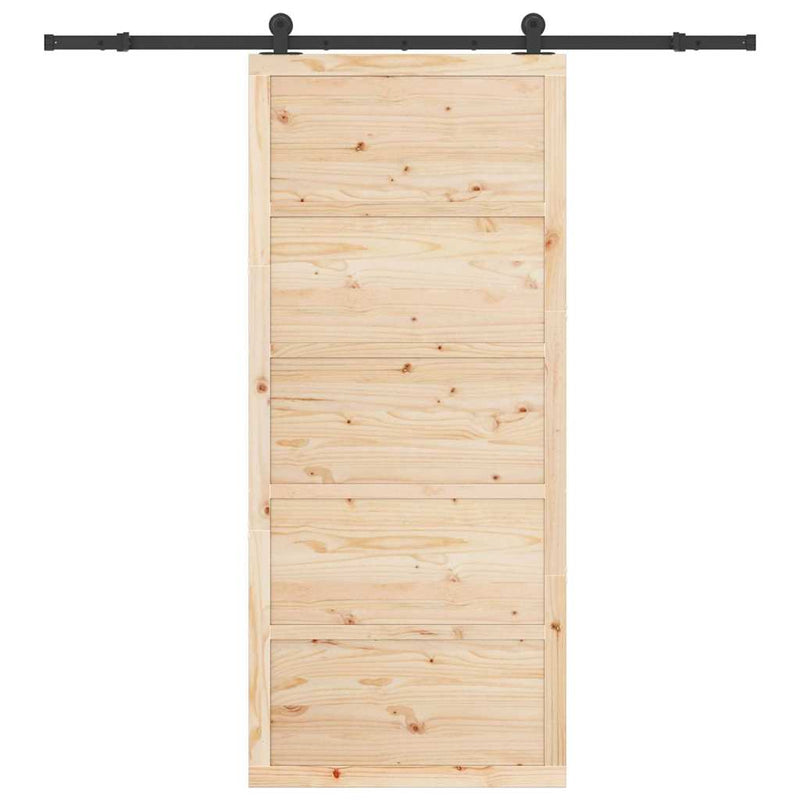 vidaXL Csúszó ajtó Barna 80 x 208 cm Tömör fenyőfa