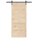 vidaXL Csúszó ajtó Barna 80 x 208 cm Tömör fenyőfa