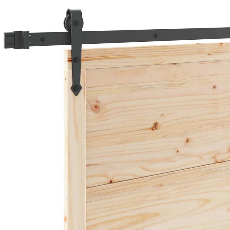 vidaXL Csúszó ajtó Barna 80 x 208 cm Tömör fenyőfa