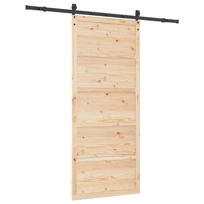vidaXL Csúszó ajtó Barna 80 x 208 cm Tömör fenyőfa