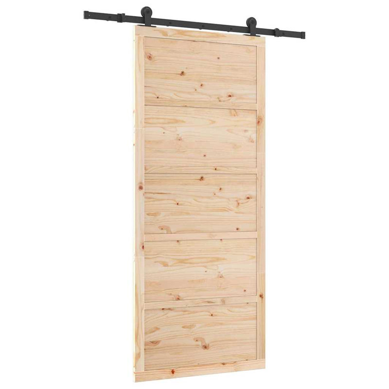 vidaXL Csúszó ajtó Barna 80 x 208 cm Tömör fenyőfa