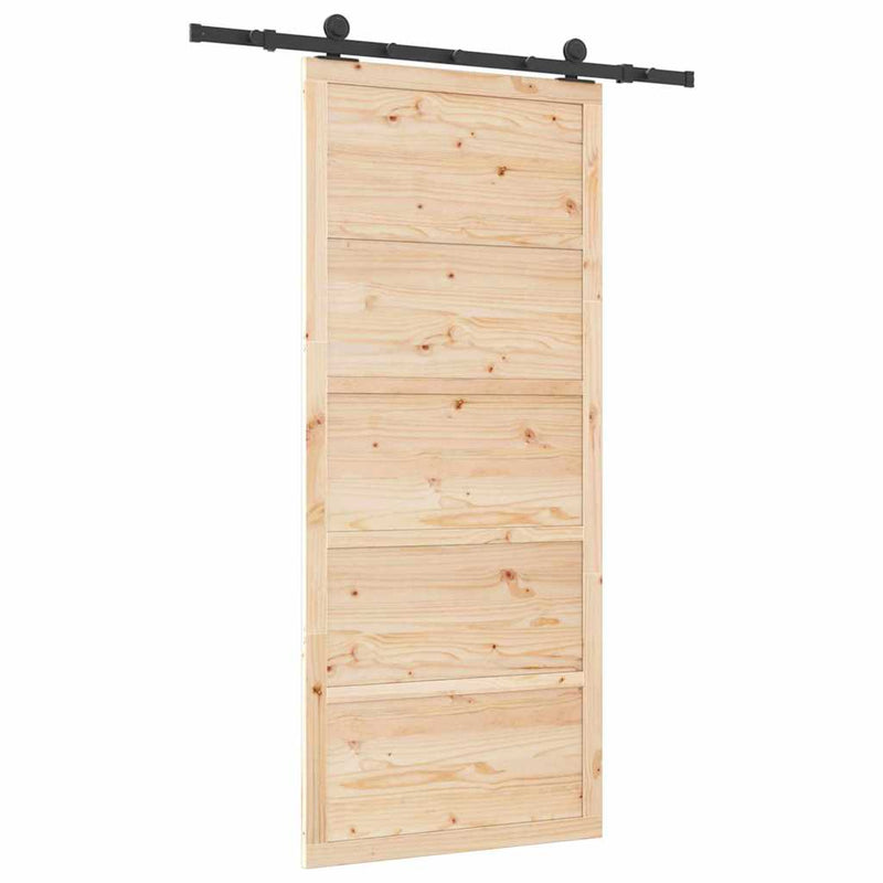 vidaXL Csúszó ajtó Barna 80 x 208 cm Tömör fenyőfa