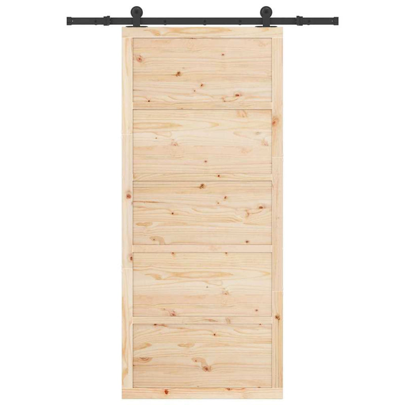 vidaXL Csúszó ajtó Barna 80 x 208 cm Tömör fenyőfa