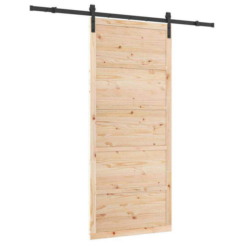 vidaXL Csúszó ajtó Barna 90 x 208 cm Tömör fenyőfa