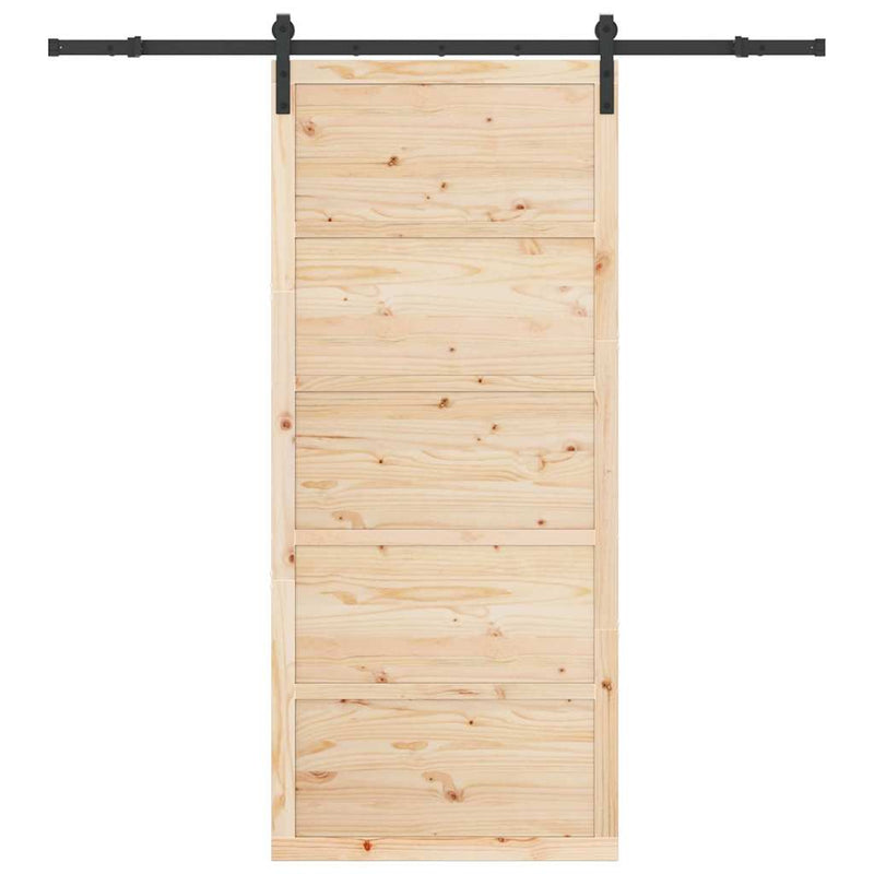 vidaXL Csúszó ajtó Barna 90 x 208 cm Tömör fenyőfa