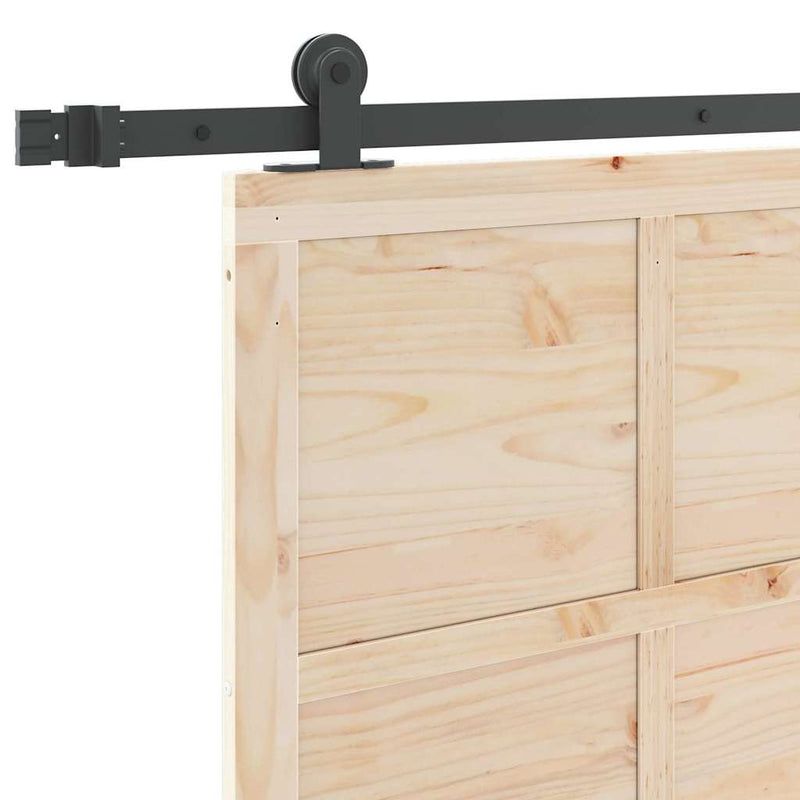 vidaXL Csúszó ajtó Barna 90 x 208 cm Tömör fenyőfa