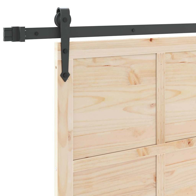 vidaXL Csúszó ajtó Barna 100 x 208 cm Tömör fenyőfa