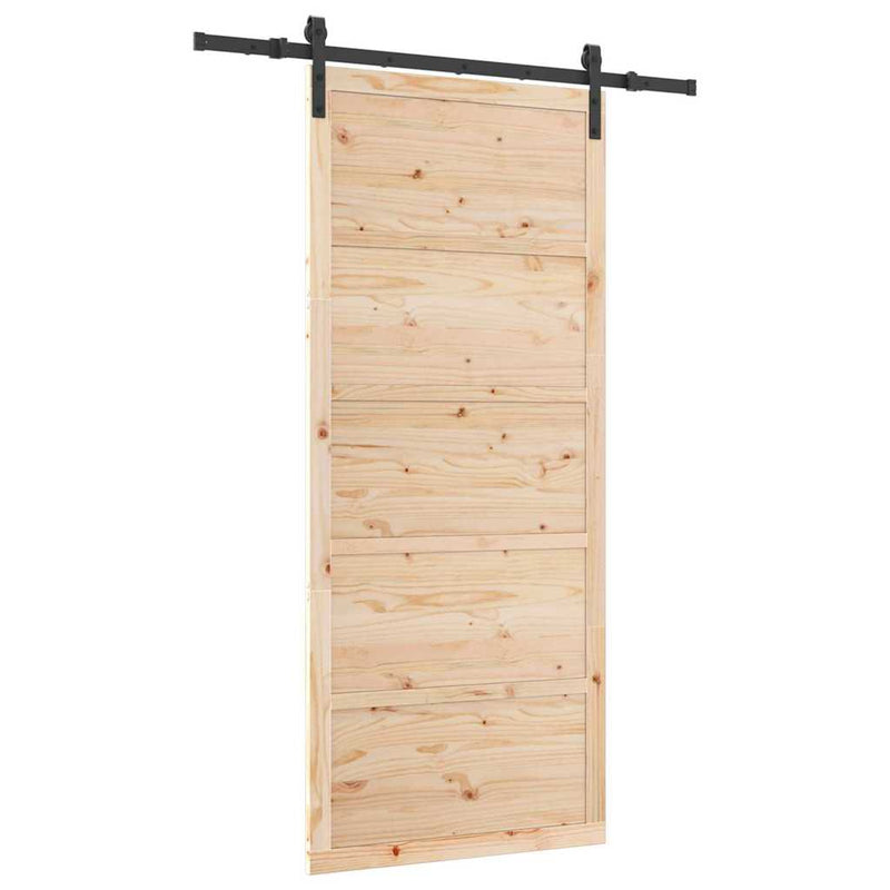 vidaXL Csúszó ajtó Barna 80 x 208 cm Tömör fenyőfa