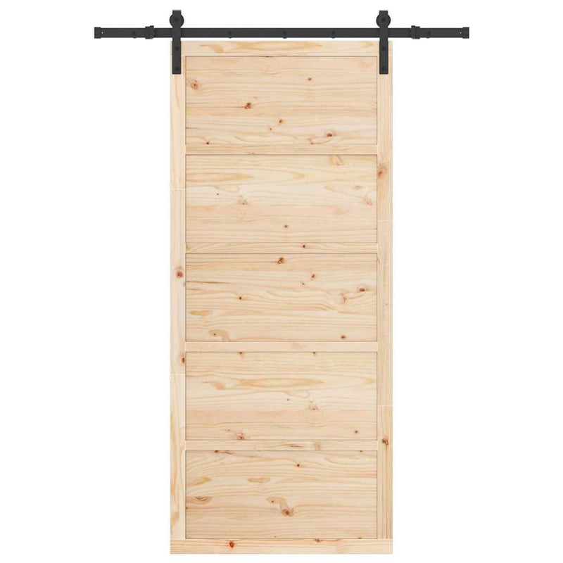 vidaXL Csúszó ajtó Barna 80 x 208 cm Tömör fenyőfa
