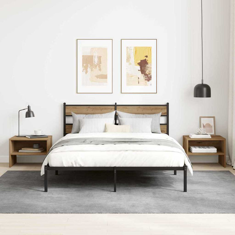 vidaXL Éjjeliszekrény 2 pcs kézműves tölgy 40 x 40 x 30 cm Faanyag