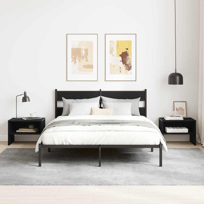 vidaXL Éjjeliszekrény 2 pcs Musta tammi 40 x 40 x 30 cm Faanyag