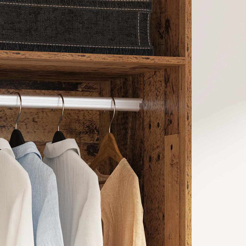 vidaXL Ruhásszekrény polcokkal tárolóval Régi fa Faanyag