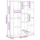 vidaXL Szobaelválasztó polcokkal Musta tammi 100 x 24 x 140 cm Faanyag