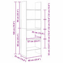 vidaXL Könyvespolc Musta tammi 60 x 35 x 180 cm Faanyag
