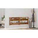 vidaXL Cipőszekrény polcokkal 2 pcs Régi fa 80 x 18 x 60 cm Faanyag