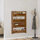vidaXL Fali cipőtartók polcokkal Falra szerelhető Régi fa Faanyag