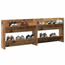 vidaXL Cipőszekrény polcokkal 2 pcs Régi fa 80 x 18 x 60 cm Faanyag
