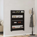 vidaXL Fali cipőtartók polcokkal Falra szerelhető Musta tammi Faanyag