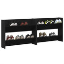vidaXL Cipőszekrény 2 pcs Fekete tölgy 83 x 18 x 60 cm Faanyag