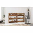 vidaXL Cipőszekrény polcokkal 2 pcs Régi fa 84 x 18 x 90 cm Faanyag