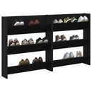 vidaXL Cipőszekrény 2 pcs Fekete tölgy 86 x 18 x 90 cm Faanyag
