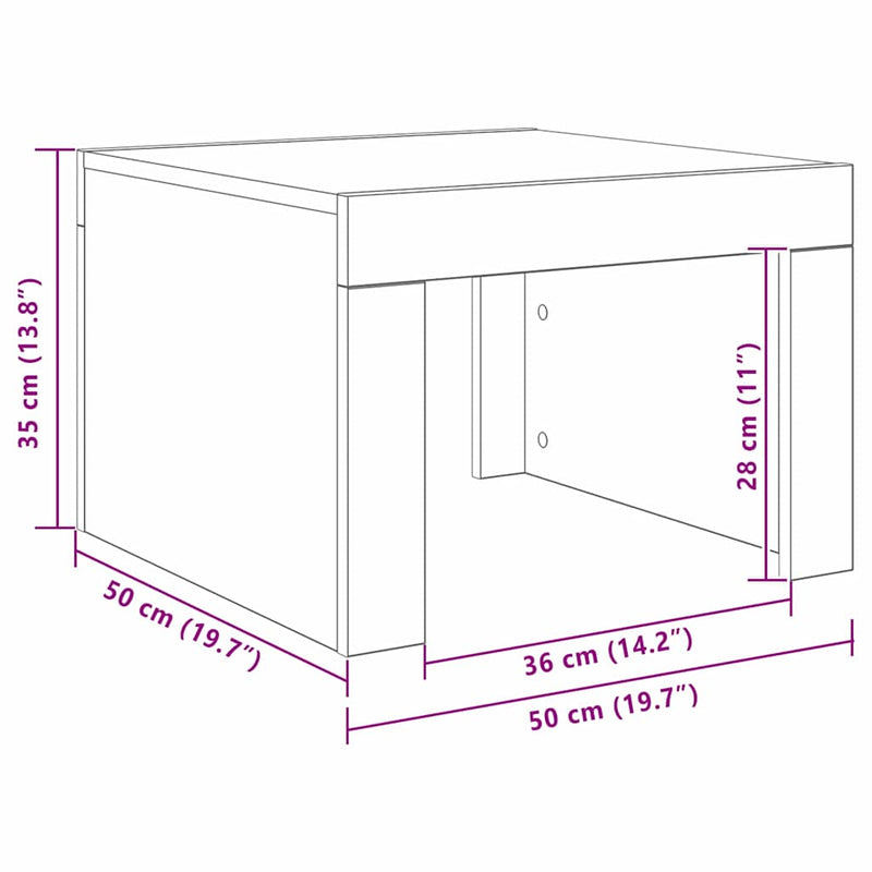 vidaXL Dohányzóasztal Öreg fa 50 x 50 x 35 cm Faanyag