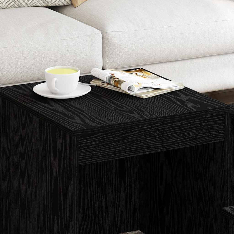 vidaXL Dohányzóasztalok 3 pcs Musta tammi 45 x 45 x 45 cm Faanyag