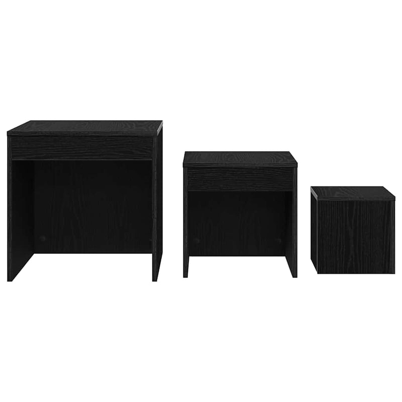 vidaXL Dohányzóasztalok 3 pcs Musta tammi 45 x 45 x 45 cm Faanyag