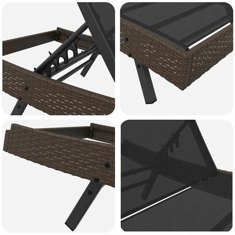 vidaXL Napágyak 3 pcs Barna 40 x 40 x 40.5 cm polirattan
