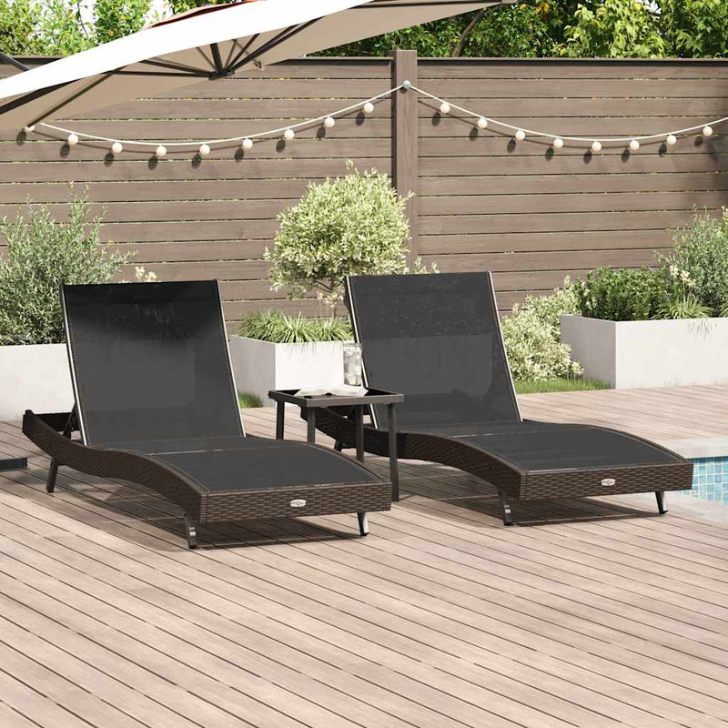 vidaXL Napágyak 3 pcs Barna 40 x 40 x 40.5 cm polirattan