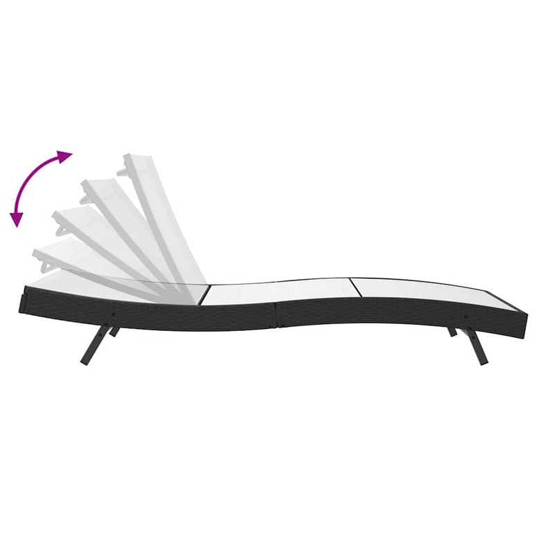 vidaXL Napágyak 3 pcs Fekete és Fehér 40 x 40 x 40.5 cm polirattan