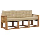 vidaXL Kültéri kanapé szett párnával 3 pcs Természetes és bézs