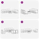 vidaXL Kültéri kanapé szett párnával 8 pcs Természetes és Fekete