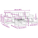 vidaXL Kültéri kanapé szett párnával 6 pcs Természetes és krémszínű