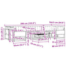vidaXL Kültéri kanapé szett párnával 8 pcs Természetes és Fekete