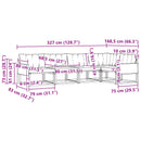 vidaXL Kültéri kanapé szett párnával 5 pcs Természetes és Fekete