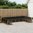vidaXL Kültéri kanapé szett párnával 10 pcs Természetes és Fekete