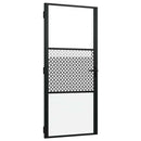 vidaXL Belső Ajtó Fekete 93 x 201.5 cm Edzett üveg és Alumínium