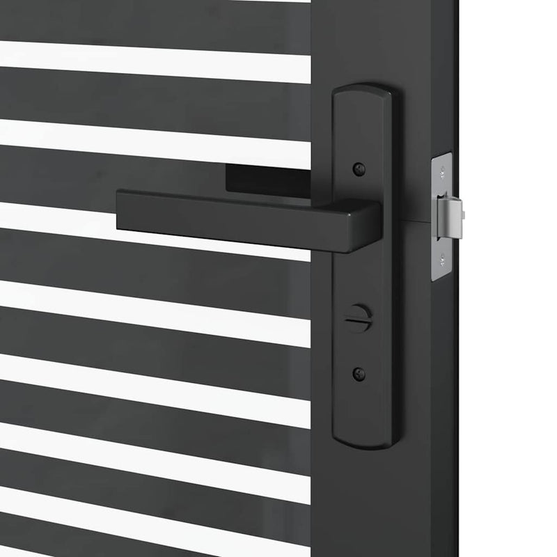 vidaXL Belső Ajtó Fekete 76 x 201.5 cm Edzett üveg és Alumínium