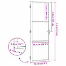 vidaXL Belső Ajtó Fekete 76 x 201.5 cm Edzett üveg és Alumínium