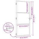 vidaXL Belső Ajtó Fekete 93 x 201.5 cm Edzett üveg és Alumínium