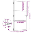 vidaXL Belső Ajtó Fekete 102.5 x 201.5 cm Edzett üveg és Alumínium