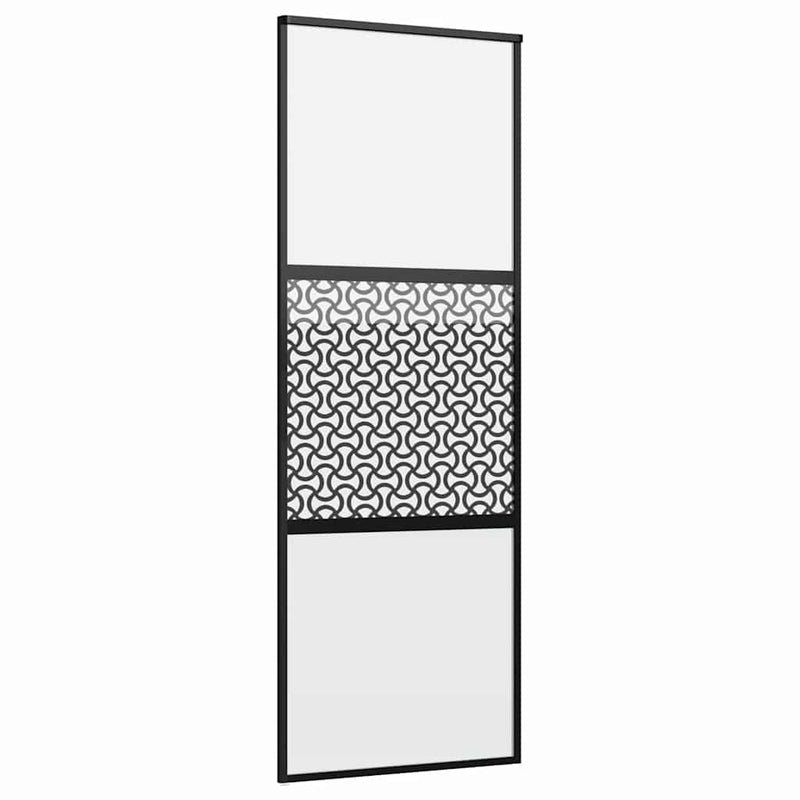 vidaXL Csúszó ajtó Fekete 76 x 205 cm Edzett üveg és Alumínium